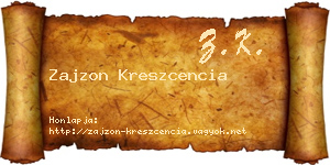 Zajzon Kreszcencia névjegykártya